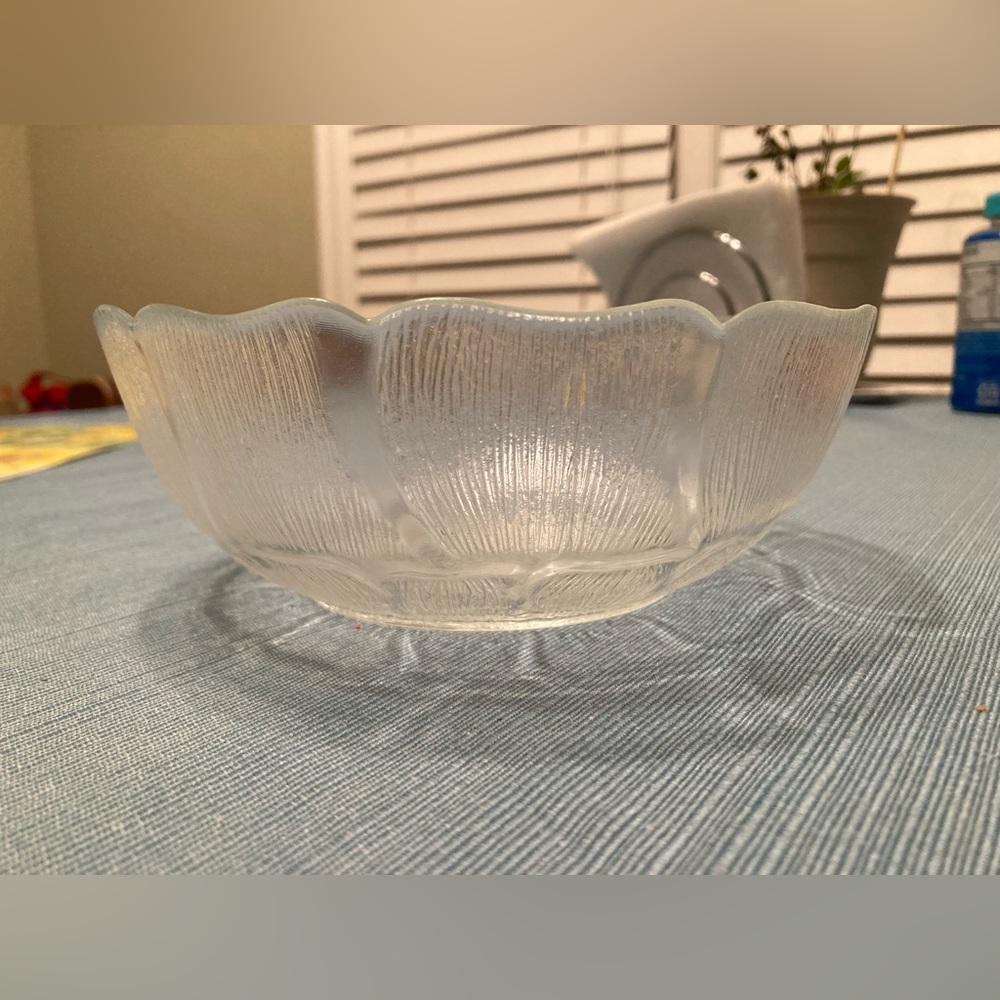Vintage Clear Glass Flower Shaped Bowl